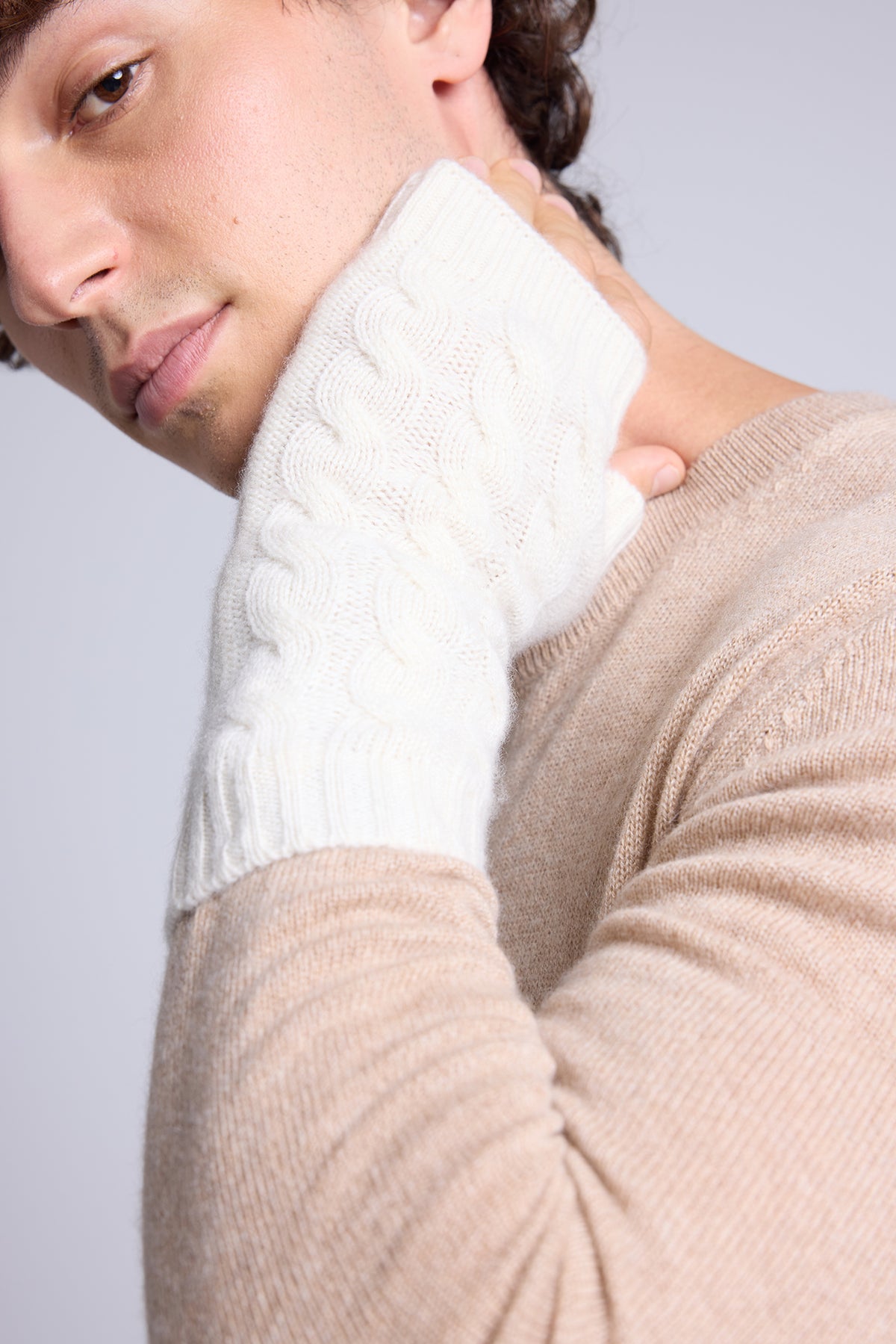 Mezze Manopole Unisex Sfez - Bianco - Unisex - 100% Cashmere