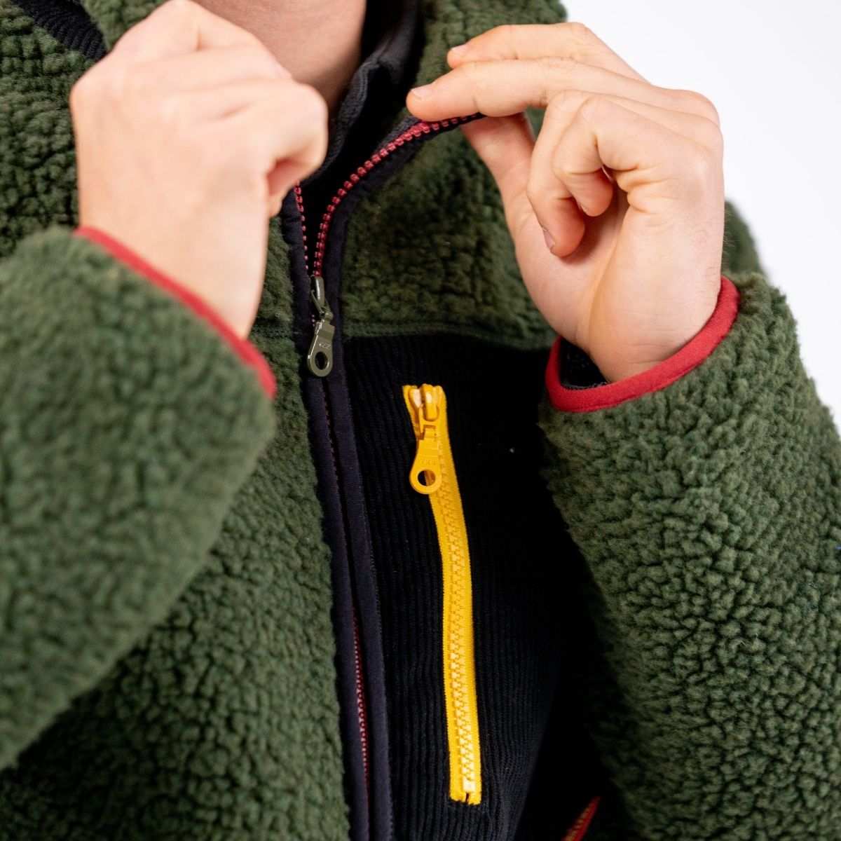 Unisex Zip-up Sherpa Jacket - Khaki