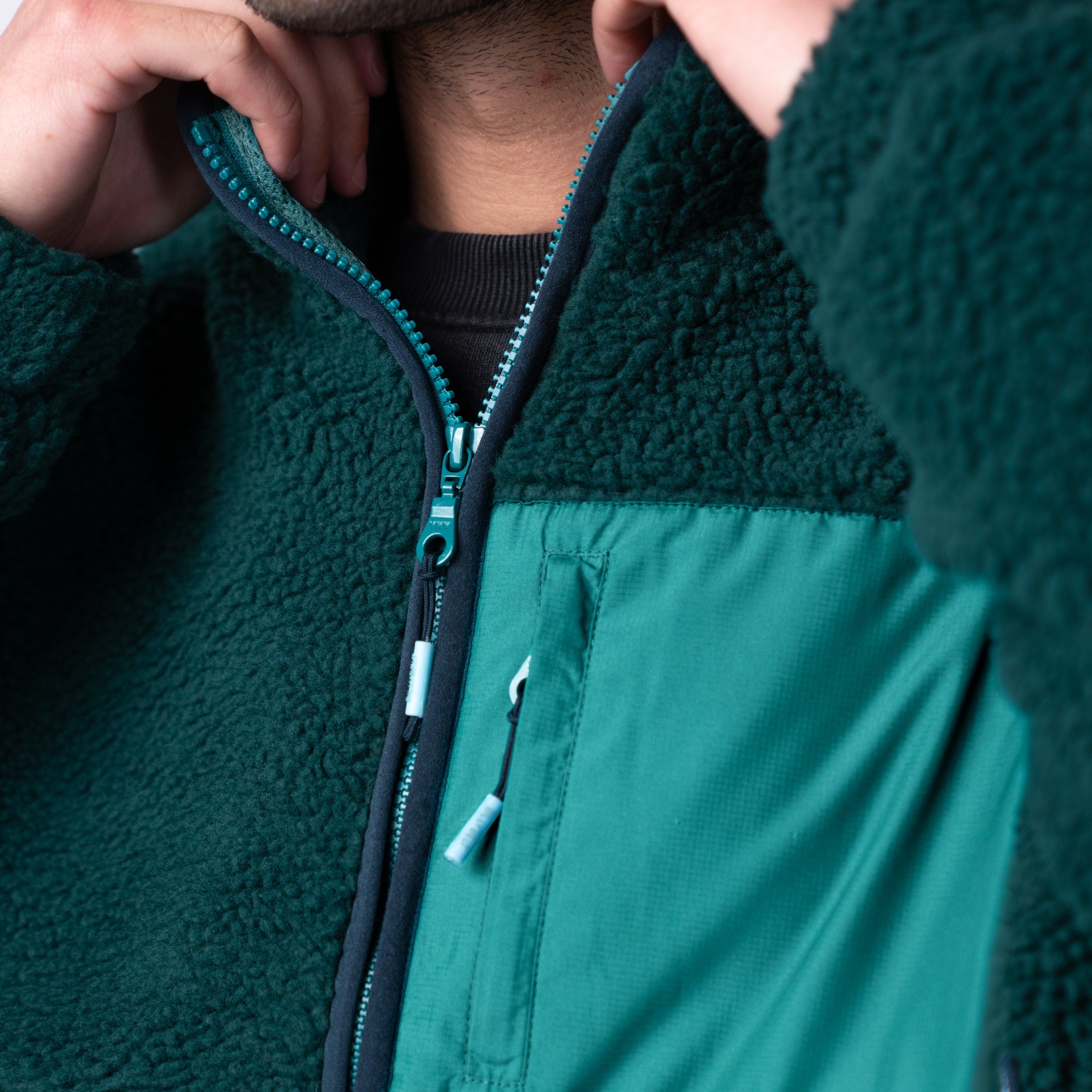 Sherpa Mixed-Material Jacket - Green