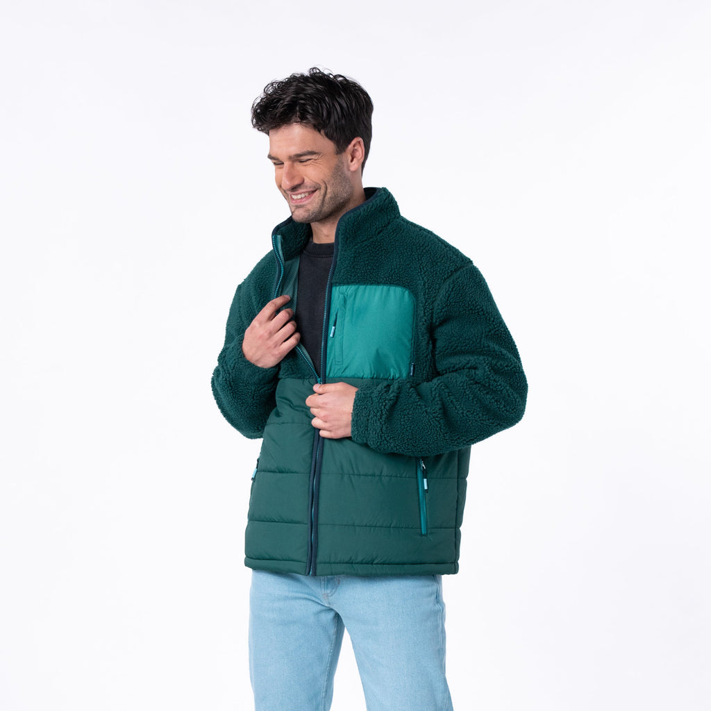 Sherpa Mixed-Material Jacket - Green