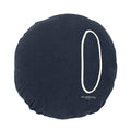 Coussin En Lin Rond Sérigraphié Shiningtypo 0 - Charbon