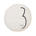 Coussin En Lin Rond Sérigraphié Shiningtypo 3 - Plume