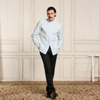 Chemise En Coton Et Lin À Rayures Turquoise