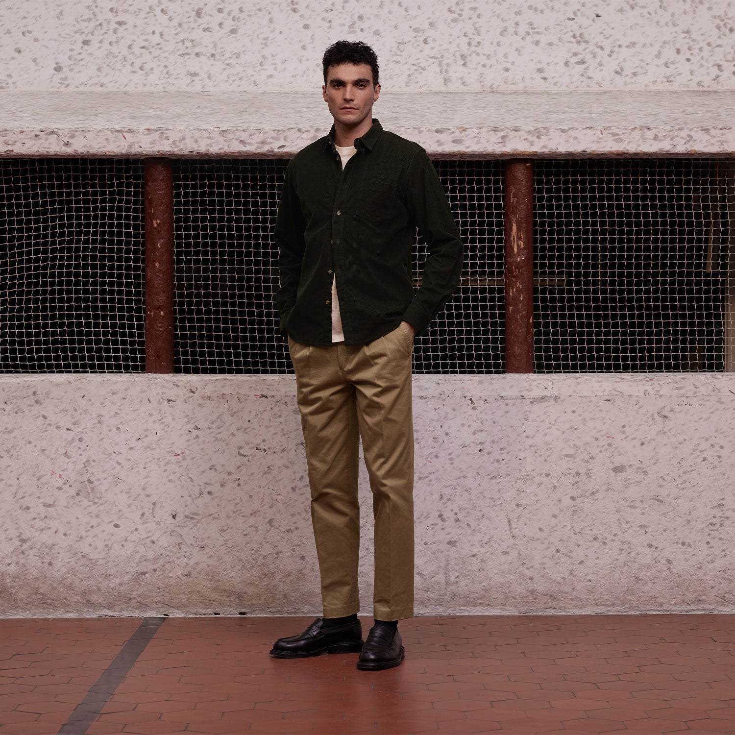 Forest Green Velvet Shirt