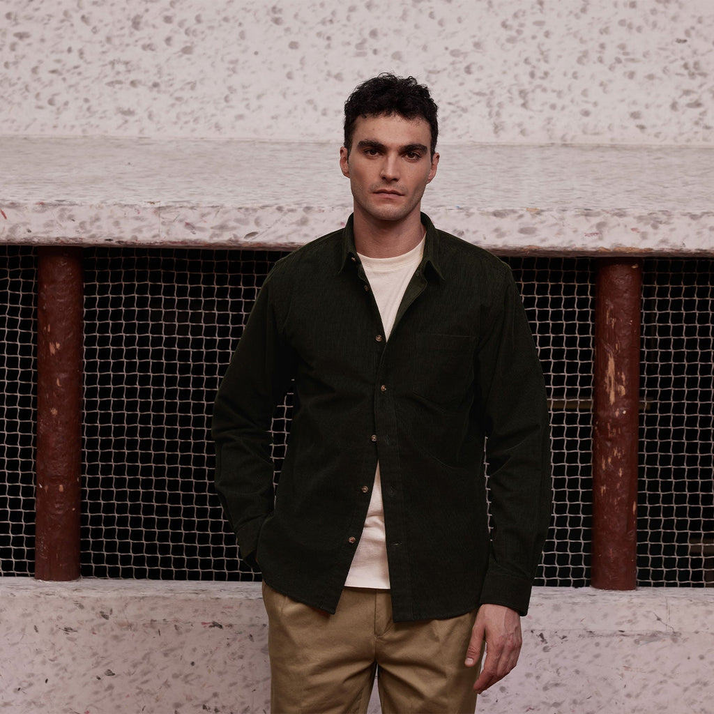 Forest Green Velvet Shirt