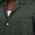 Chemise À Manches Courtes En Twill De Coton Vert Épicéa