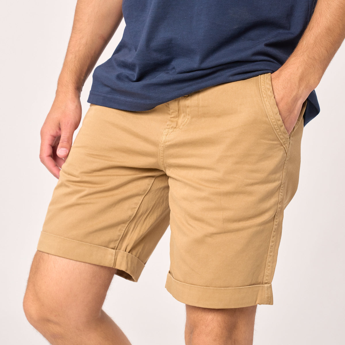 100% Organic Cotton Bermuda Shorts - Beige