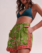 Isabelle Shorts - Green Botanique - Women's