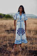 Robe Chiara - Blue Palm Tree