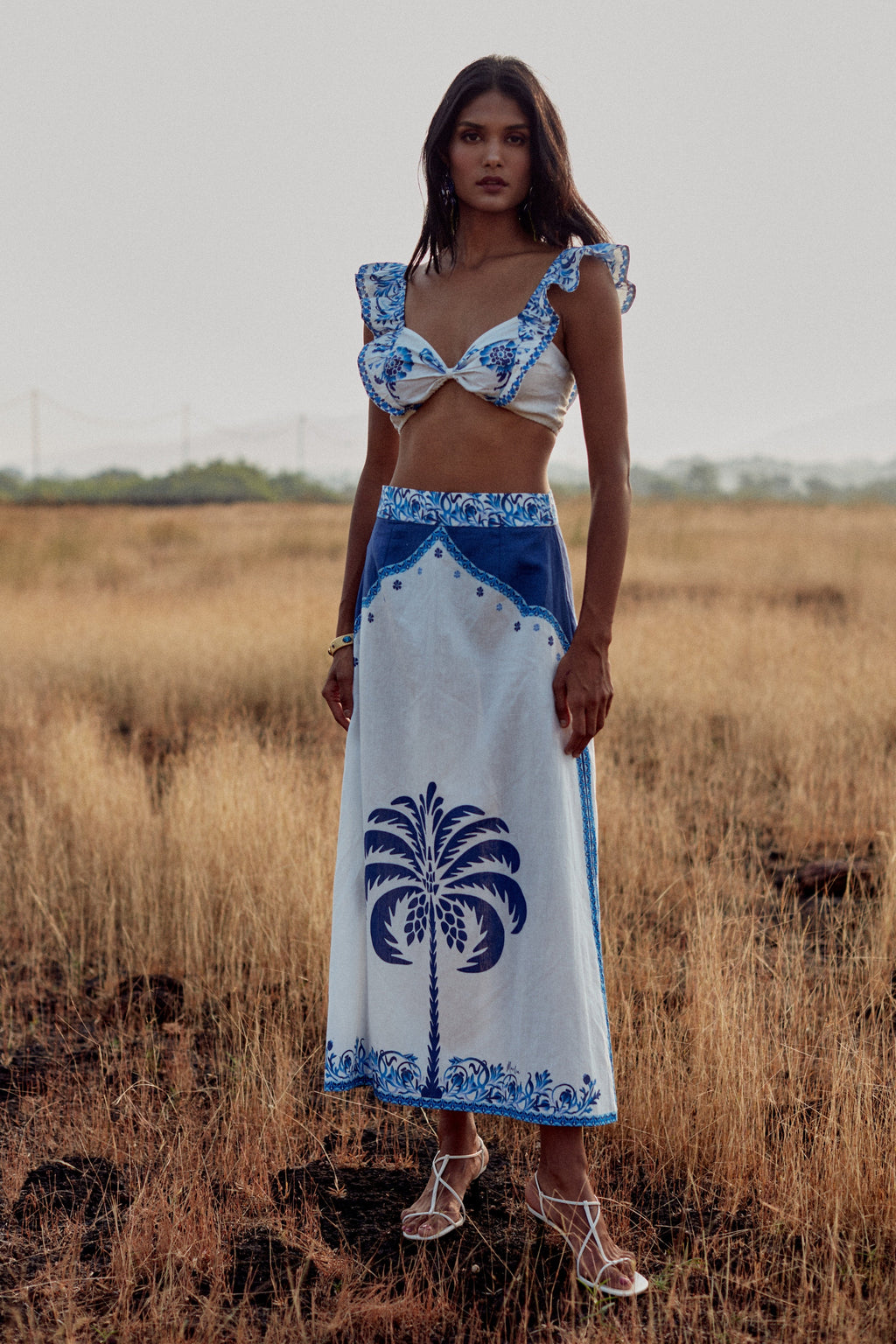 Top Zoe - Blue Palm Tree