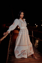 Vestido Carmela - Ivory Palm Tree