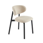 Ciara - Chairs - Boucle - Beige and Black Metal Legs