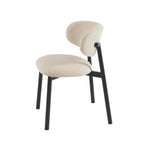 Ciara - Chairs - Boucle - Beige and Black Metal Legs