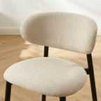 Ciara - Chairs - Boucle - Beige and Black Metal Legs