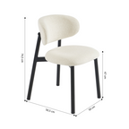 Ciara - Chairs - Ecru Bouclé And Metal Legs - Black