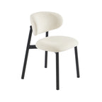 Ciara - Chairs - Ecru Bouclé And Metal Legs - Black