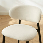 Ciara - Chairs - Ecru Bouclé And Metal Legs - Black