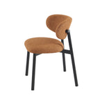 Ciara - Chairs - Bouclé - Terracotta And Black Metal Legs