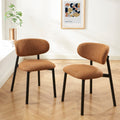 Ciara - Chairs - Bouclé - Terracotta And Black Metal Legs