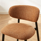 Ciara - Chairs - Bouclé - Terracotta And Black Metal Legs