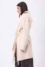 Manteau À Franges Sienna - Beige - Femme