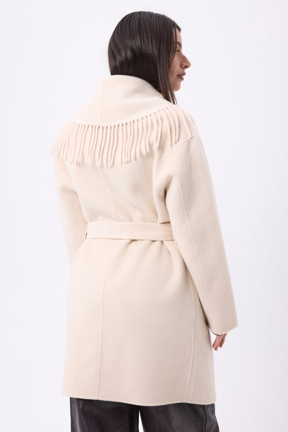 Manteau À Franges Sienna - Beige - Femme