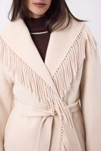 Manteau À Franges Sienna - Beige - Femme
