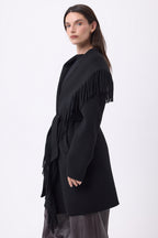 Manteau À Franges Sienna - Noir - Femme