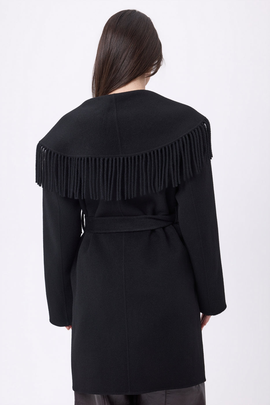 Manteau À Franges Sienna - Noir - Femme