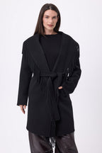 Manteau À Franges Sienna - Noir - Femme