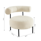 Farel - Chairs - Ecru Bouclé And Metal Legs - Black
