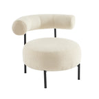 Farel - Chairs - Ecru Bouclé And Metal Legs - Black