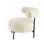 Farel - Chairs - Ecru Bouclé And Metal Legs - Black