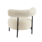 Farel - Chairs - Ecru Bouclé And Metal Legs - Black