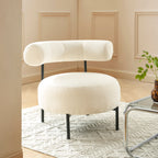 Farel - Chairs - Ecru Bouclé And Metal Legs - Black