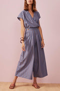 Silvie Trouser Jumpsuit - Chambray Stripe