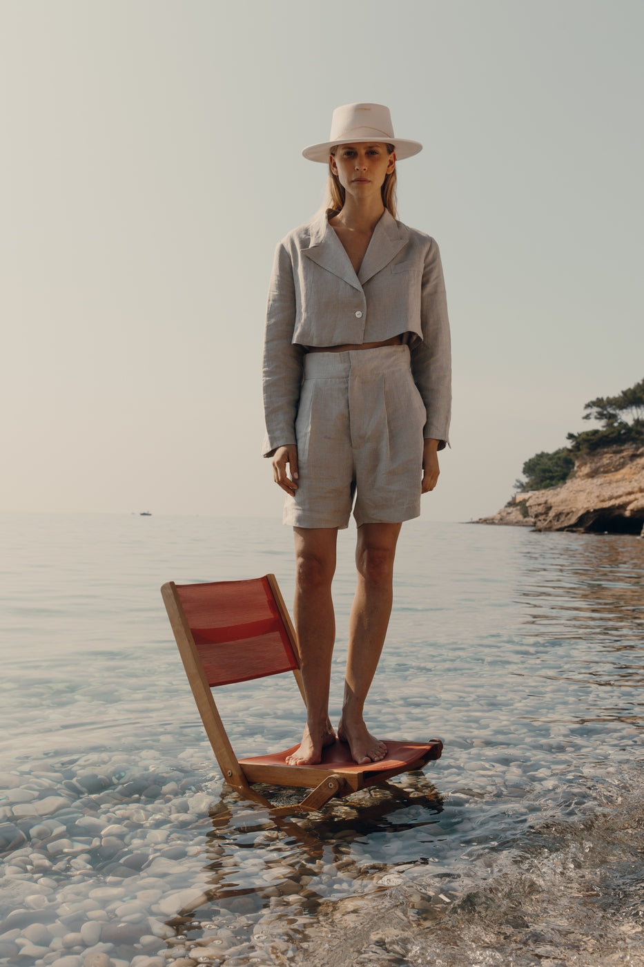 Chaqueta de lino Simeon - Natural