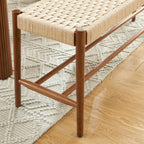 Motto - Hallway Bench - Solid Oak - Walnut and Rope