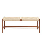 Motto - Hallway Bench - Solid Oak - Walnut and Rope