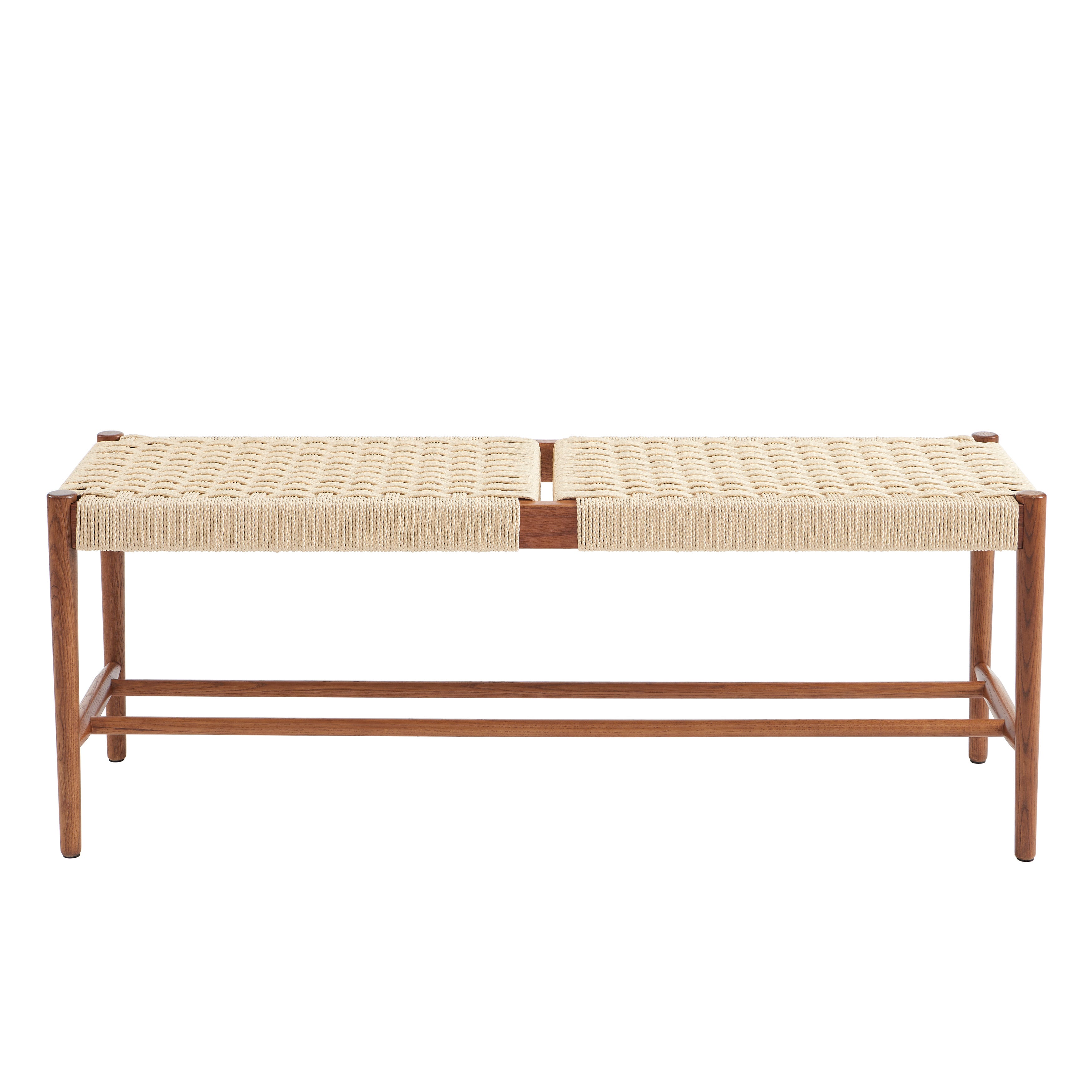 Motto - Hallway Bench - Solid Oak - Walnut and Rope