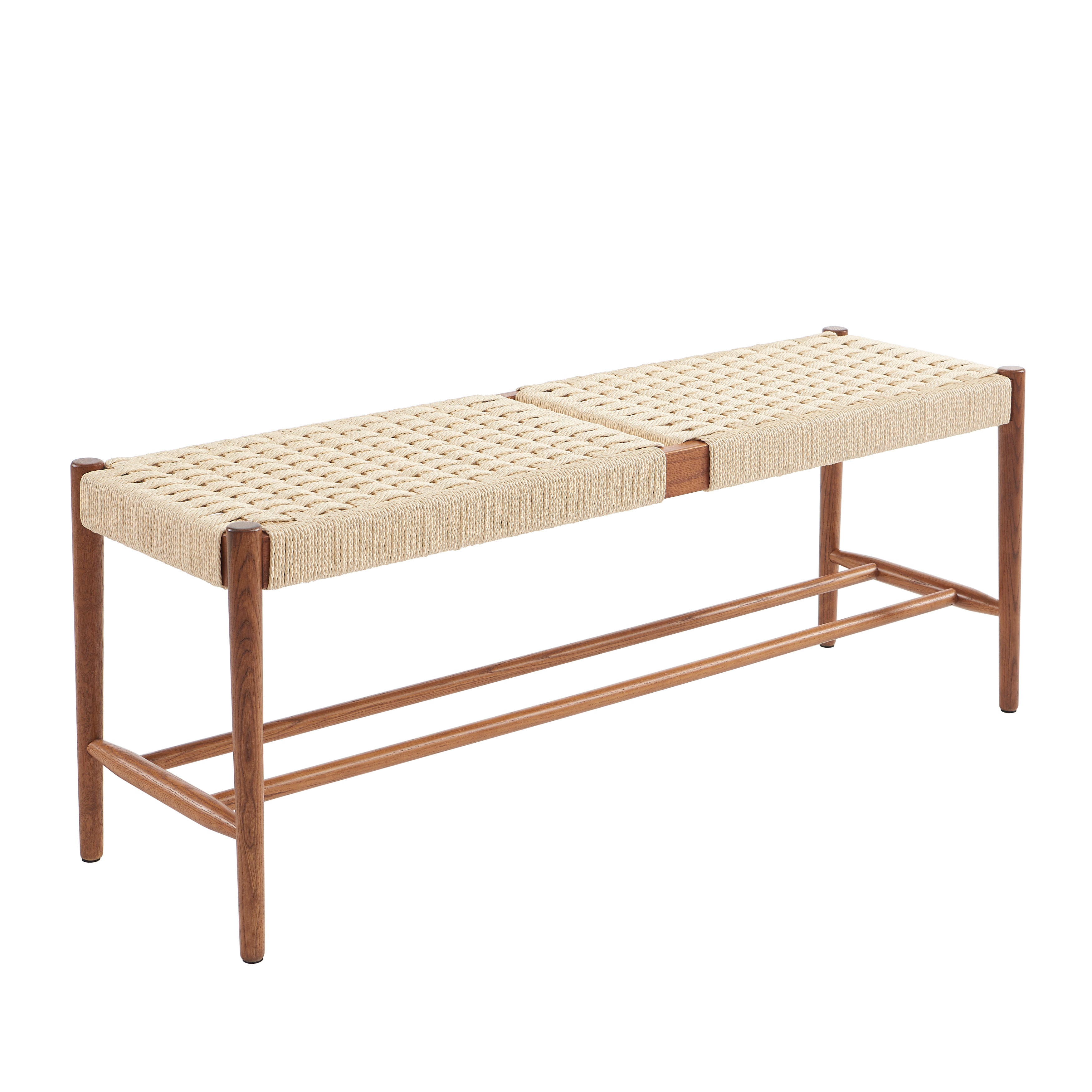Motto - Hallway Bench - Solid Oak - Walnut and Rope
