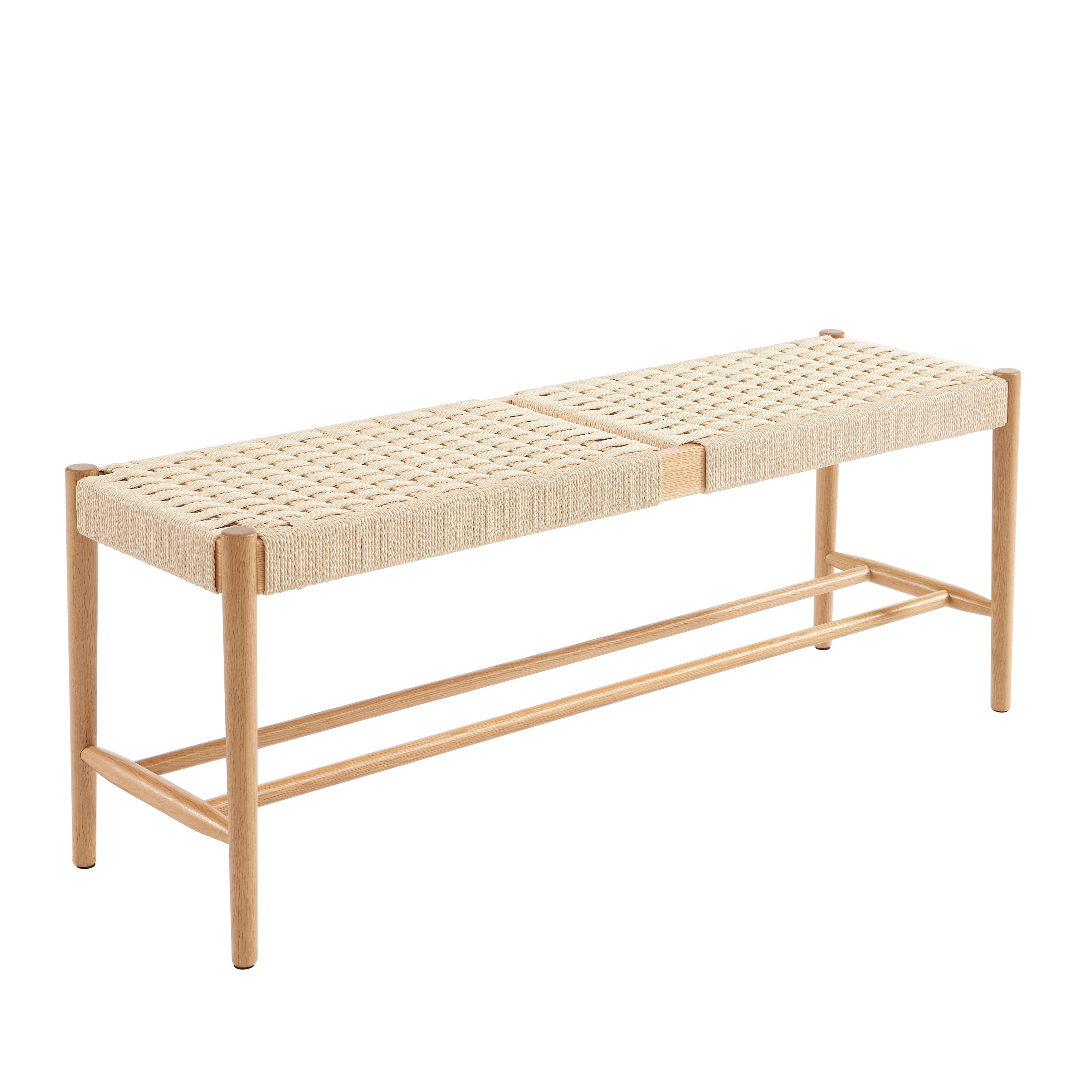 Motto - Entryway Bench - Solid Oak And Rope