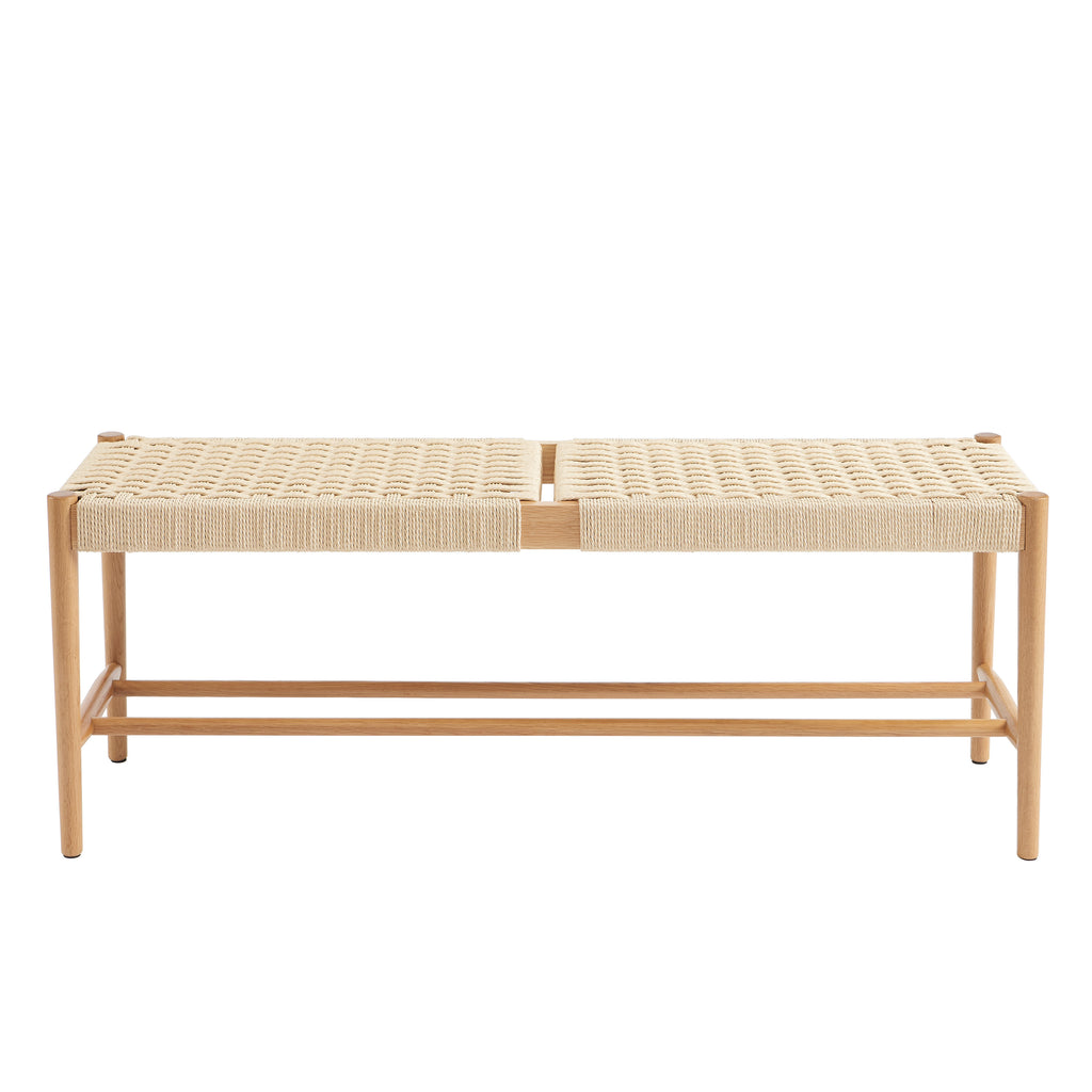 Motto - Entryway Bench - Solid Oak And Rope