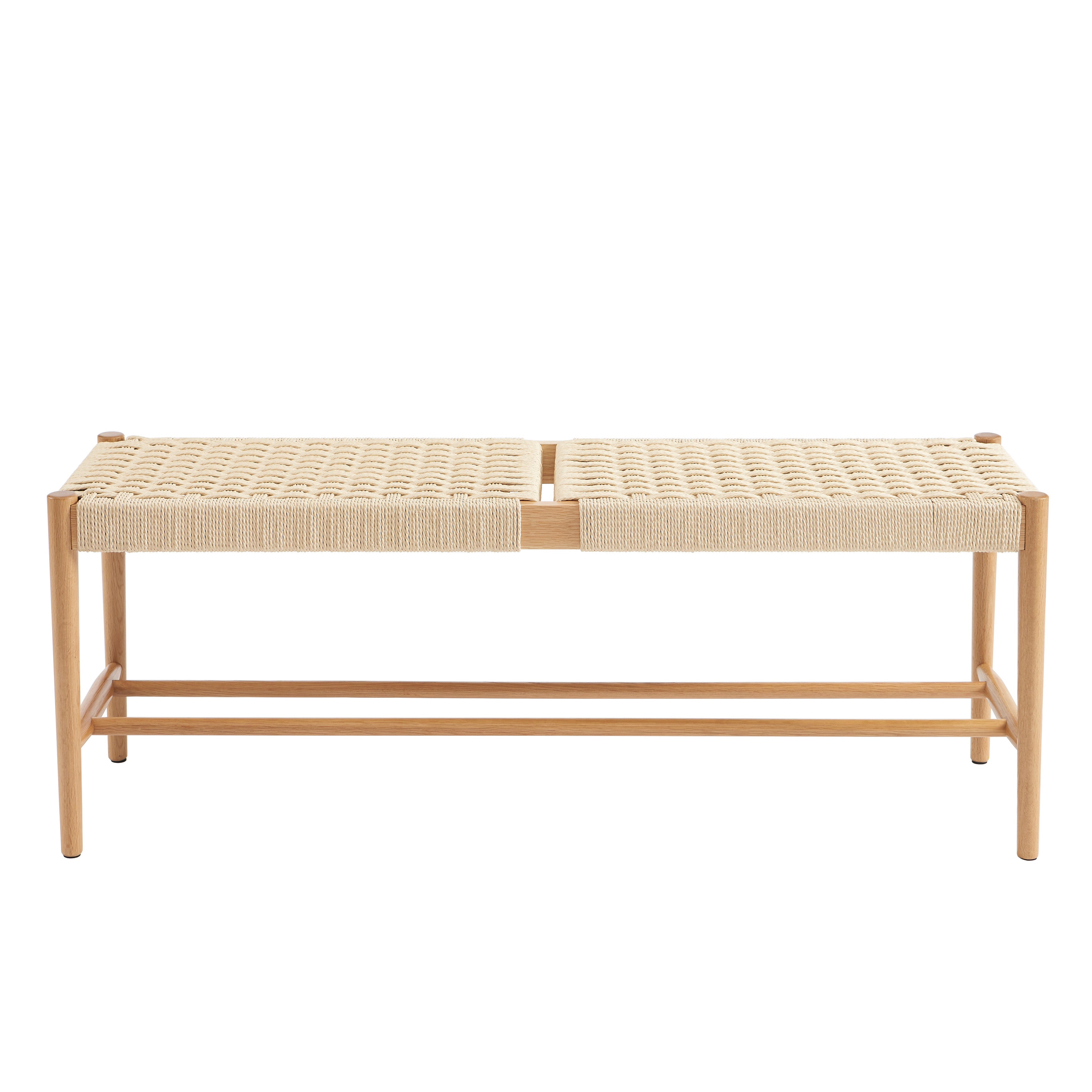 Motto - Entryway Bench - Solid Oak And Rope