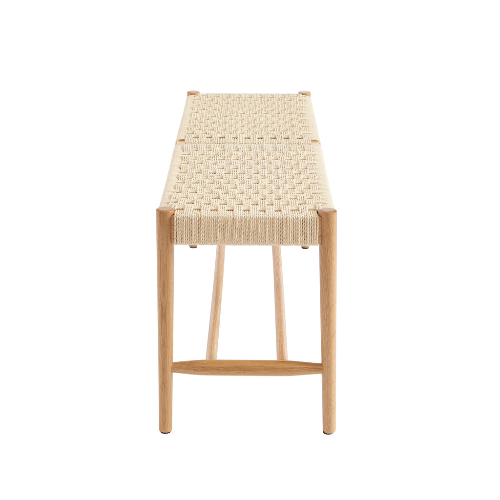 Motto - Entryway Bench - Solid Oak And Rope