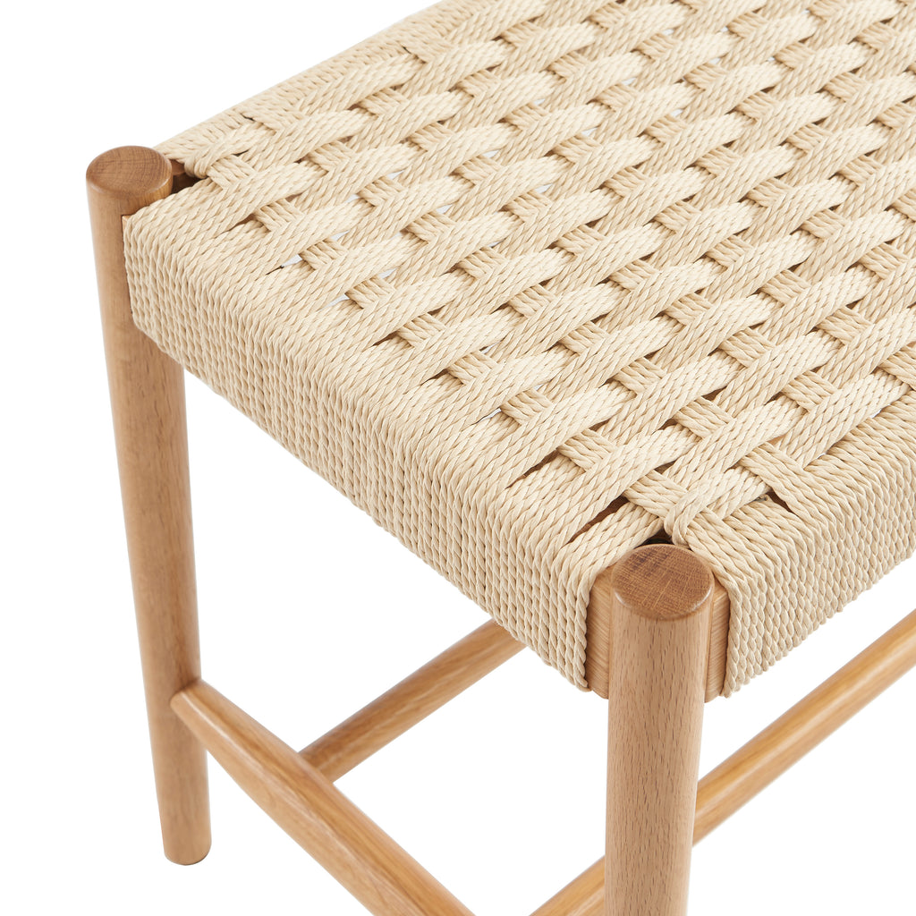 Motto - Entryway Bench - Solid Oak And Rope