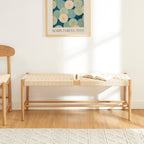 Motto - Entryway Bench - Solid Oak And Rope