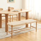 Motto - Entryway Bench - Solid Oak And Rope