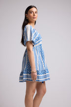 Short Dress - Sissi Short - White Blue