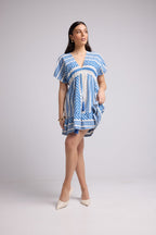 Short Dress - Sissi Short - White Blue